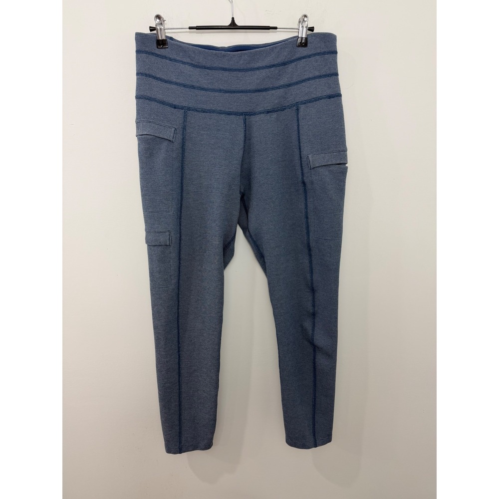 The North Face FlashDry Blue Heather Cargo Leggings Womens Large Wool Blend L/G